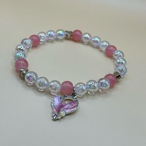 Handmade Pink Flutter Bracelet (Stretchy)